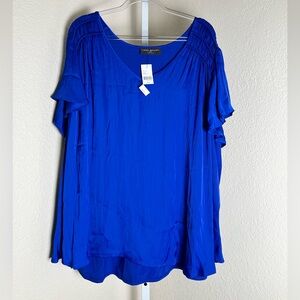 Lane Bryant NWT 22/24 3x Royal Blue Blouse Career Wear Closet Basics